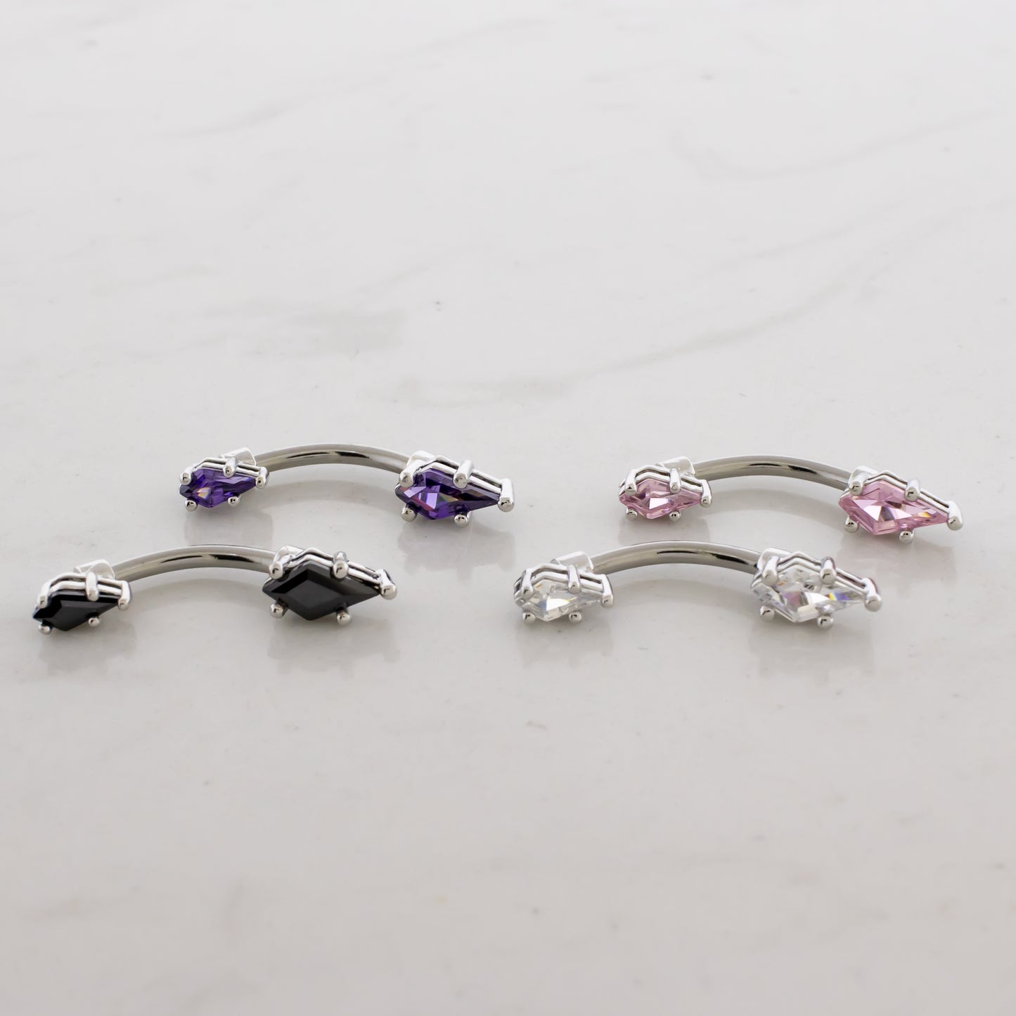 14G Kite Cut Gem Navel Barbell - Pierced Addiction