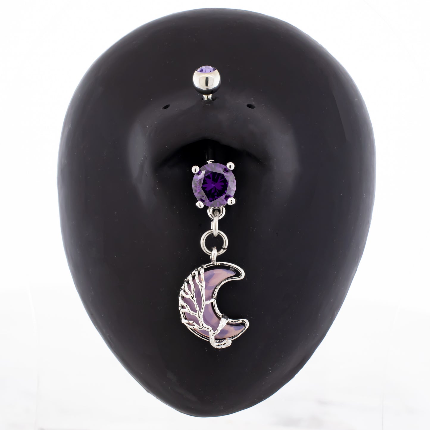 Wire Wrapped Crescent Moon Navel Ring - Pierced Addiction
