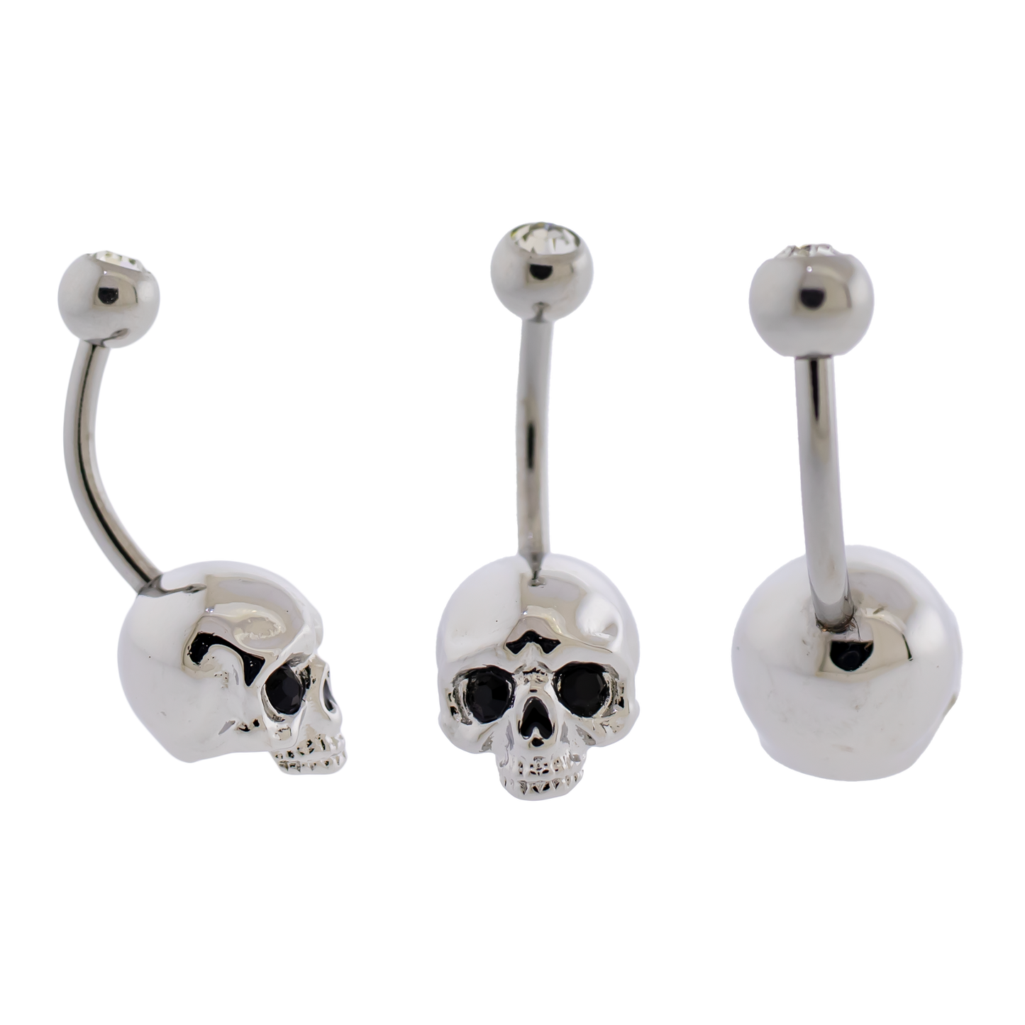 14G Skull Navel Ring - Pierced Addiction