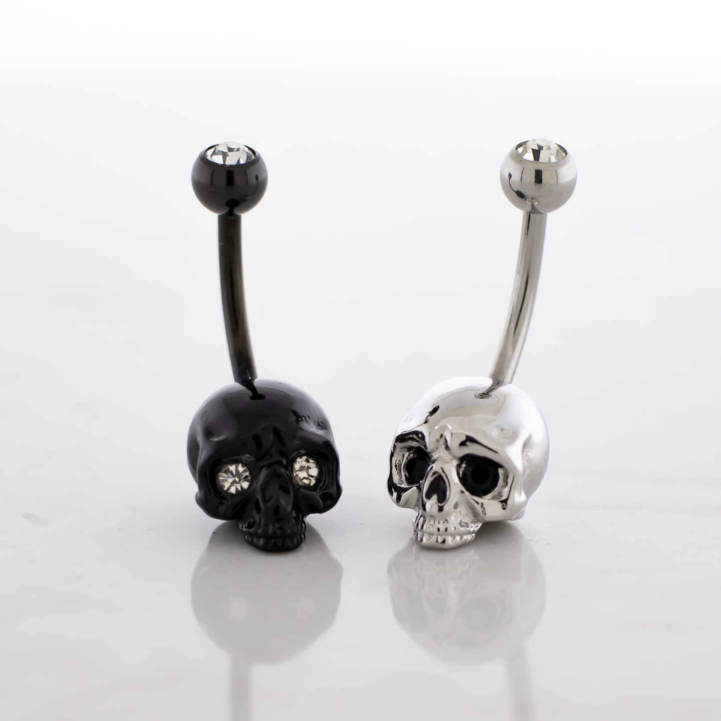 14G Skull Navel Ring - Pierced Addiction