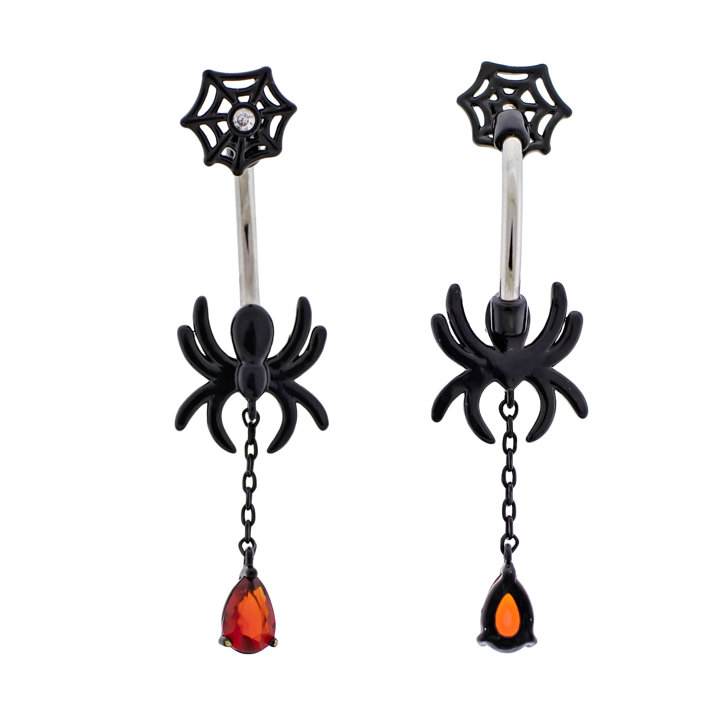 14G Spider Chain Gem Navel Ring - Pierced Addiction