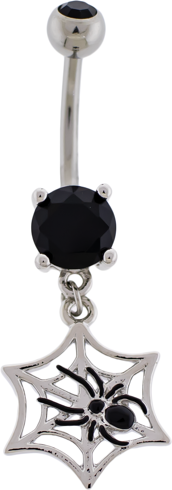 14G Spider w/ Spider Web Navel Barbell - Pierced Addiction