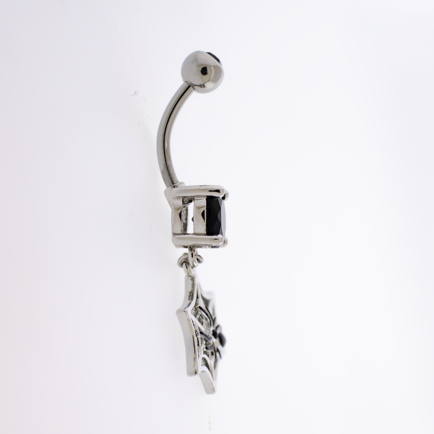 14G Spider w/ Spider Web Navel Barbell - Pierced Addiction