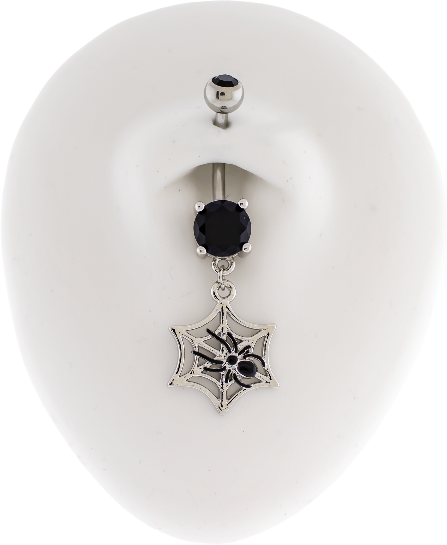 14G Spider w/ Spider Web Navel Barbell - Pierced Addiction