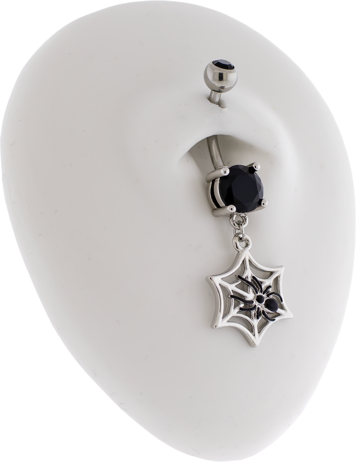 14G Spider w/ Spider Web Navel Barbell - Pierced Addiction