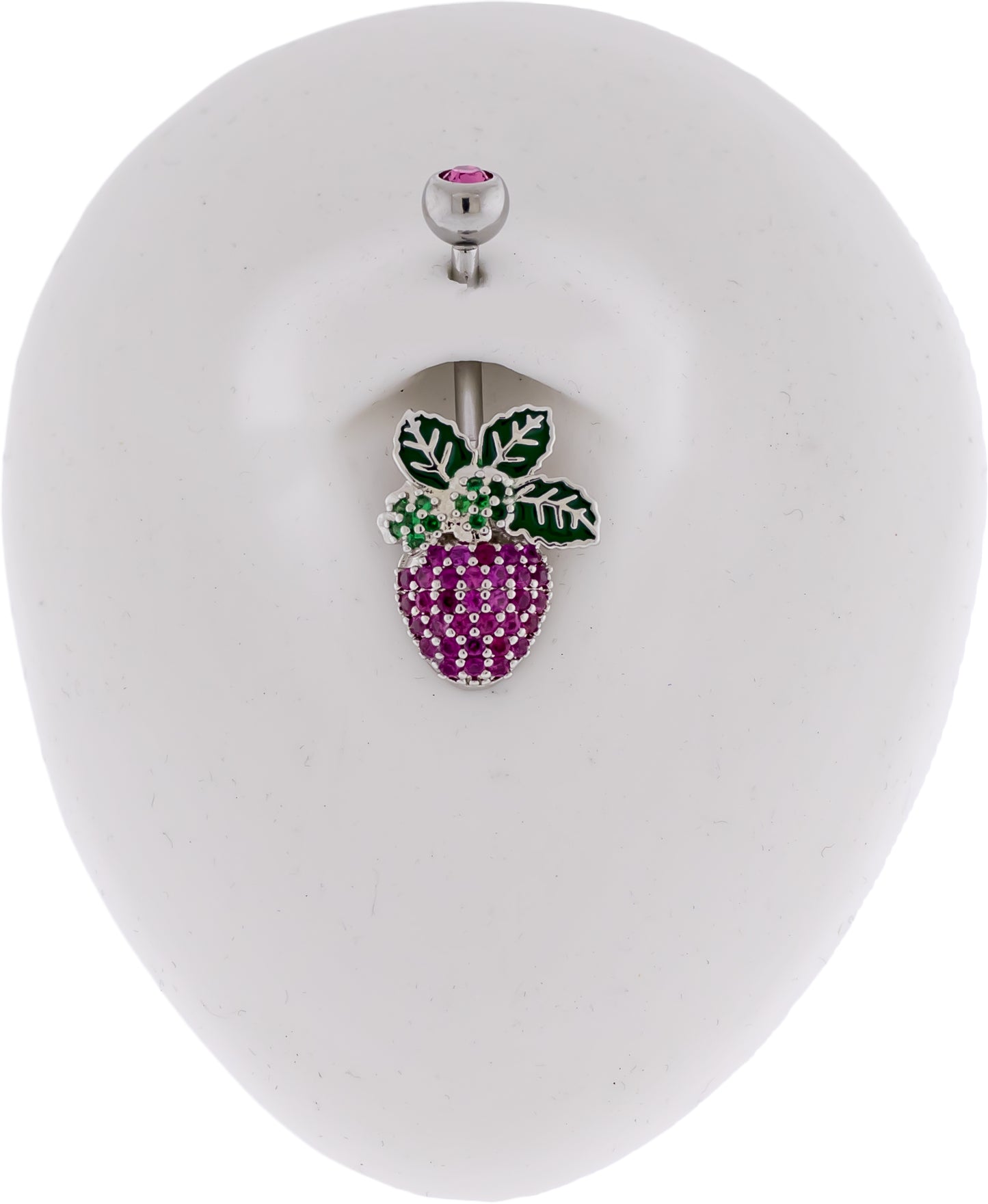 14G Gem Strawberry Navel Ring - Pierced Addiction