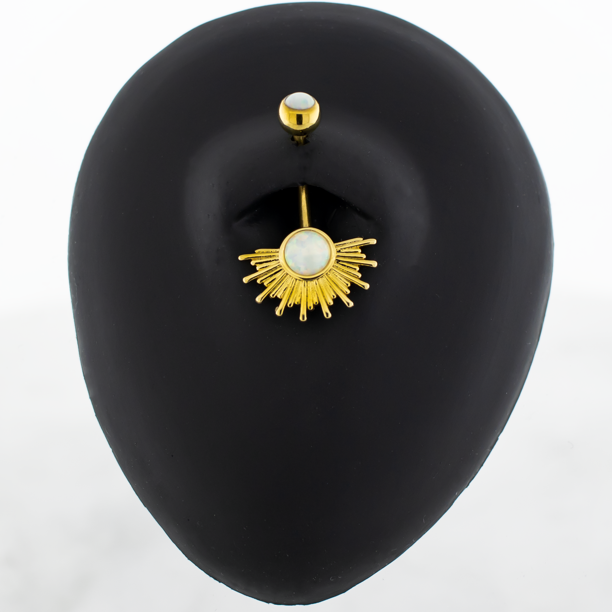 14G Opal with Sun Rays Navel Ring