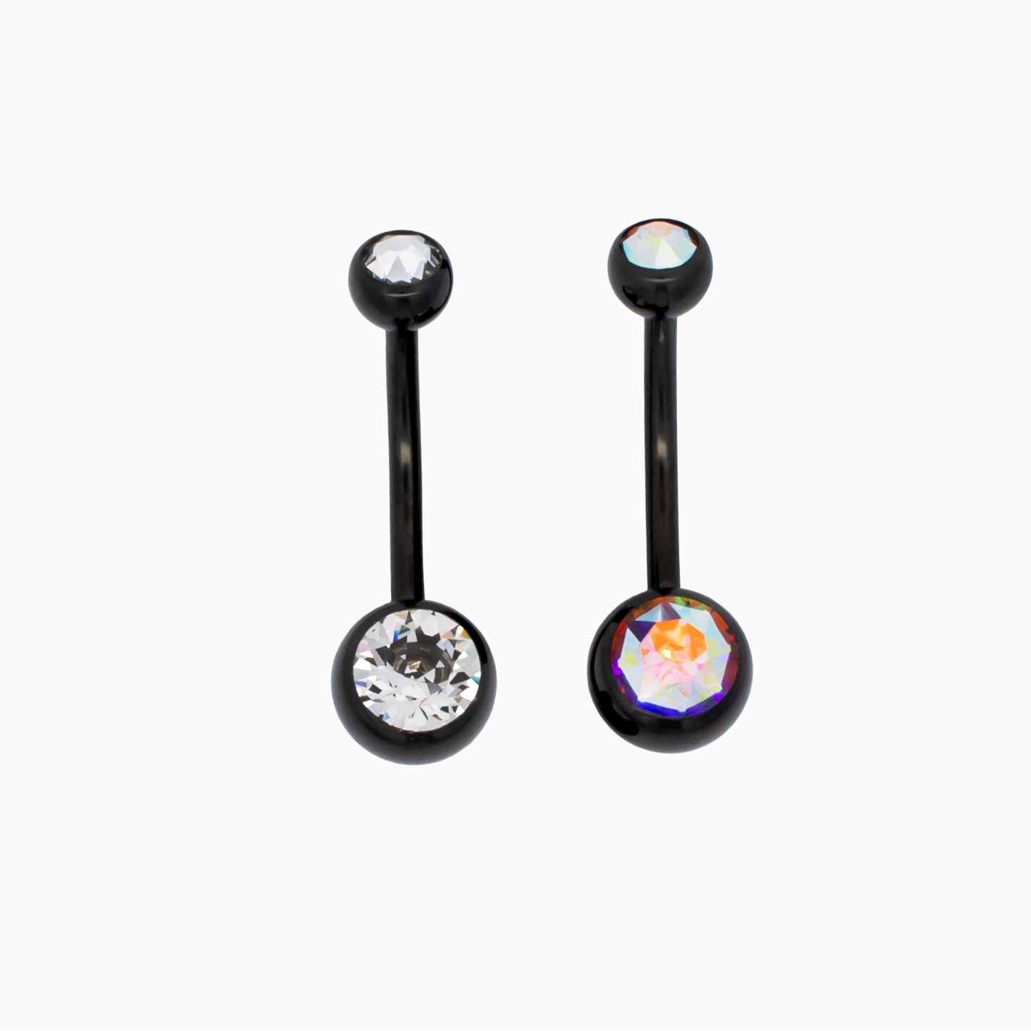 Steel Externally Threaded Navel Ring W/ Black PVD