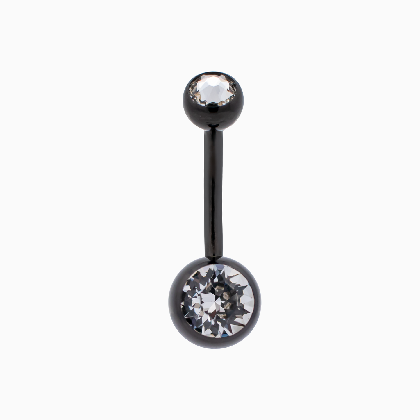 Steel Externally Threaded Navel Ring W/ Black PVD