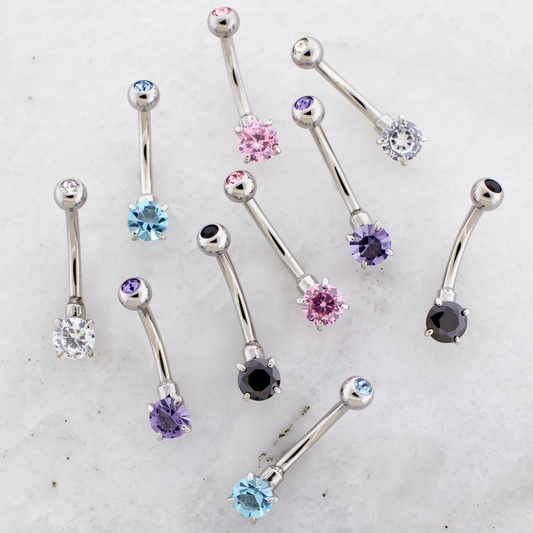14G Mini Round Cubic Zirconia Navel Ring