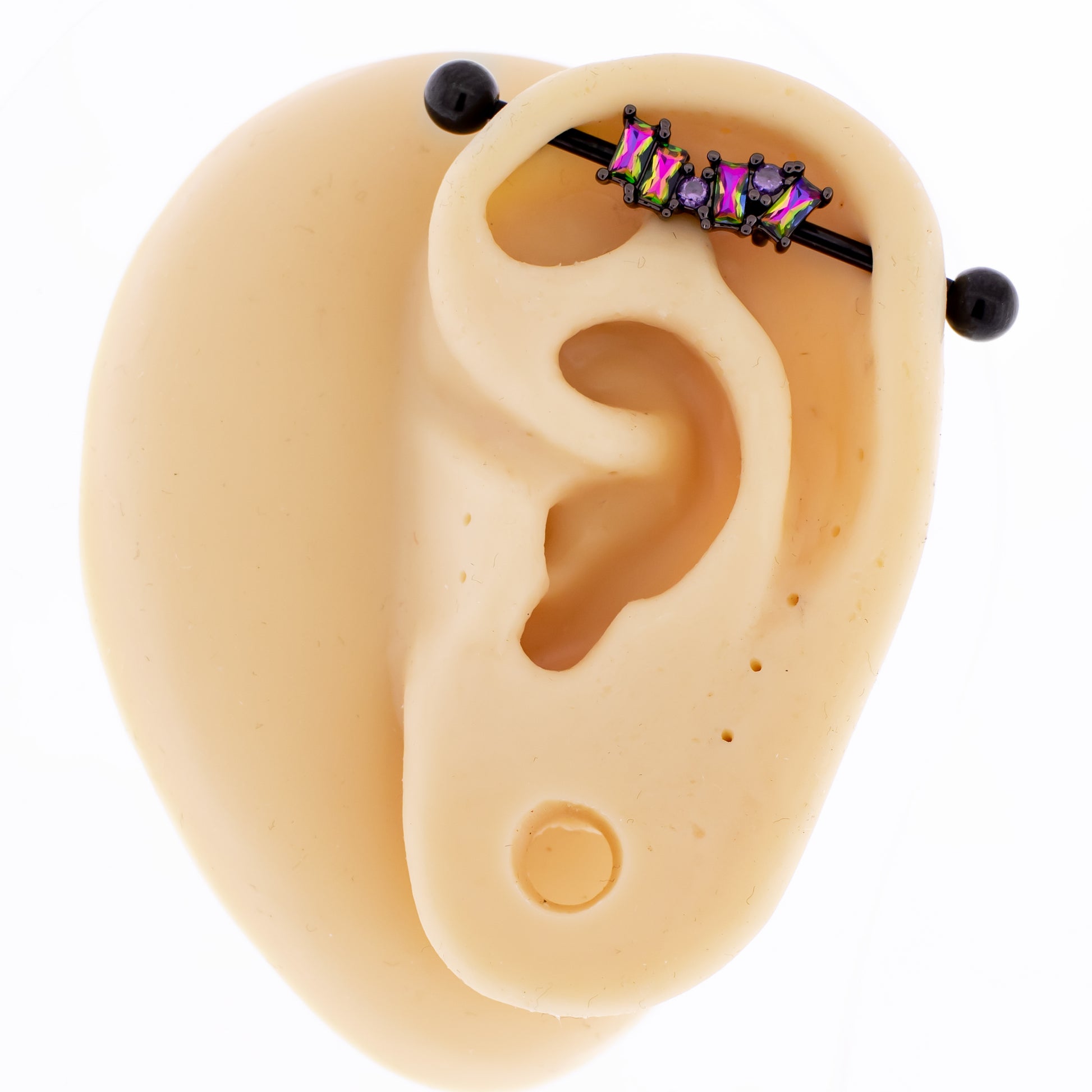 14G Virtual Medium Gem Industrial Barbell - Pierced Addiction