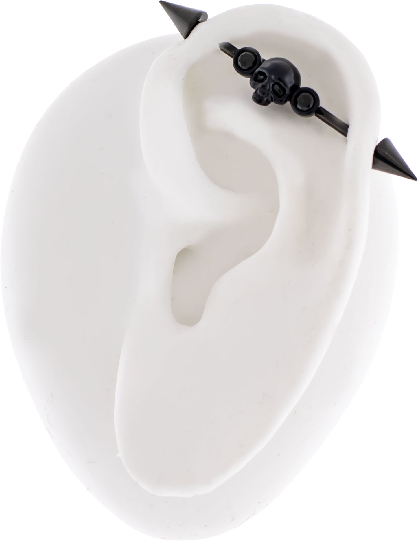 14G Industrial Barbell - Skull and Gems - Pierced Addiction