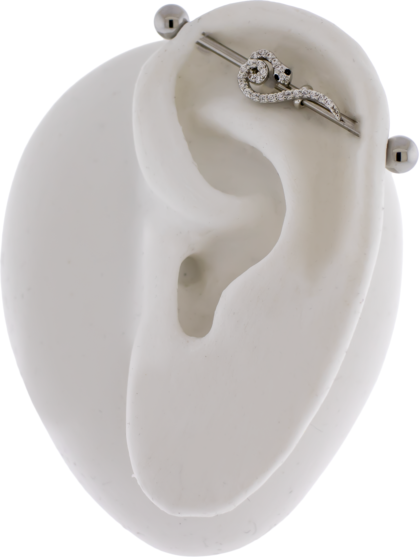 14G Industrial Barbell - Pave Snake - Pierced Addiction
