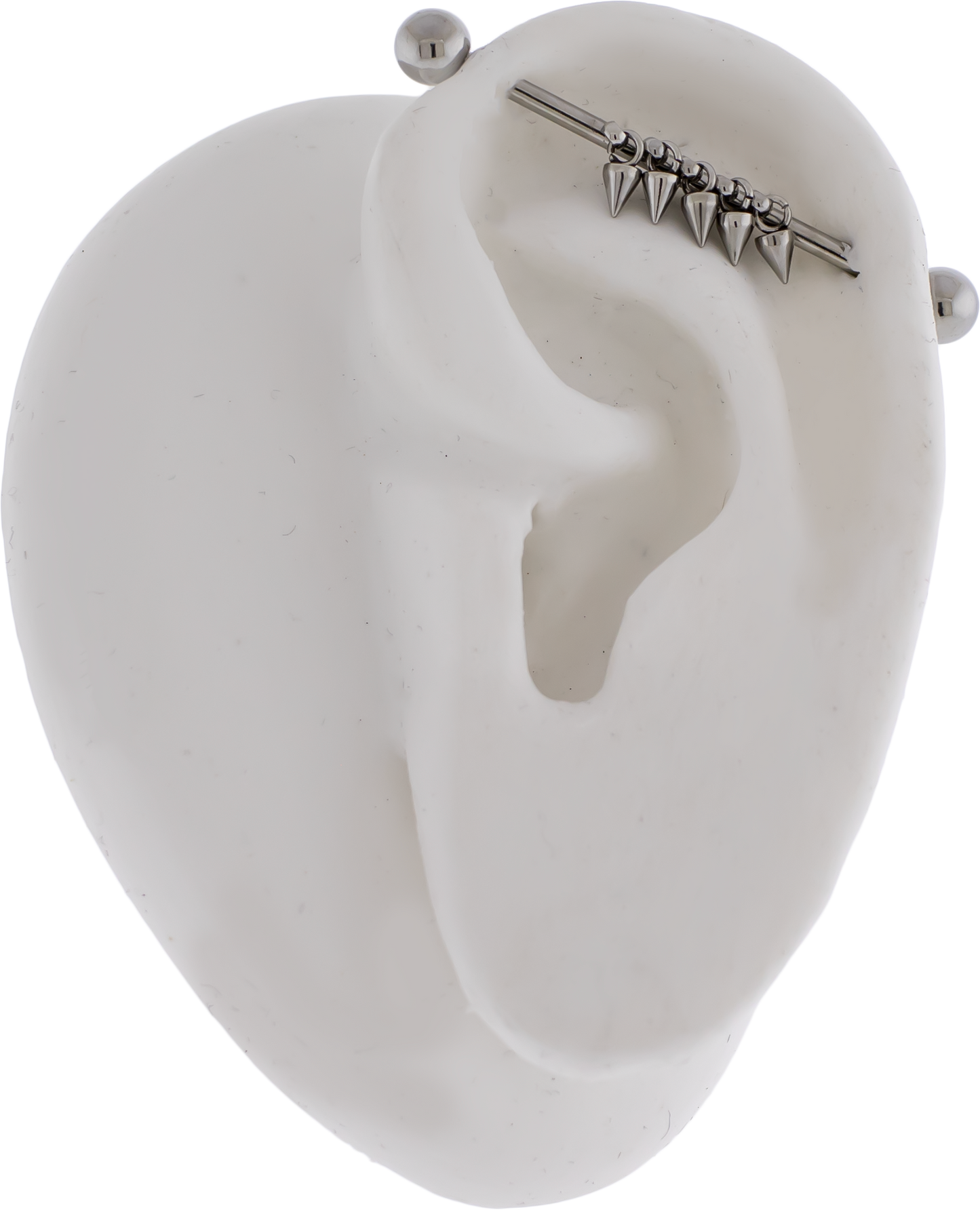 14G Industrial Barbell - Dangling Spikes - Pierced Addiction