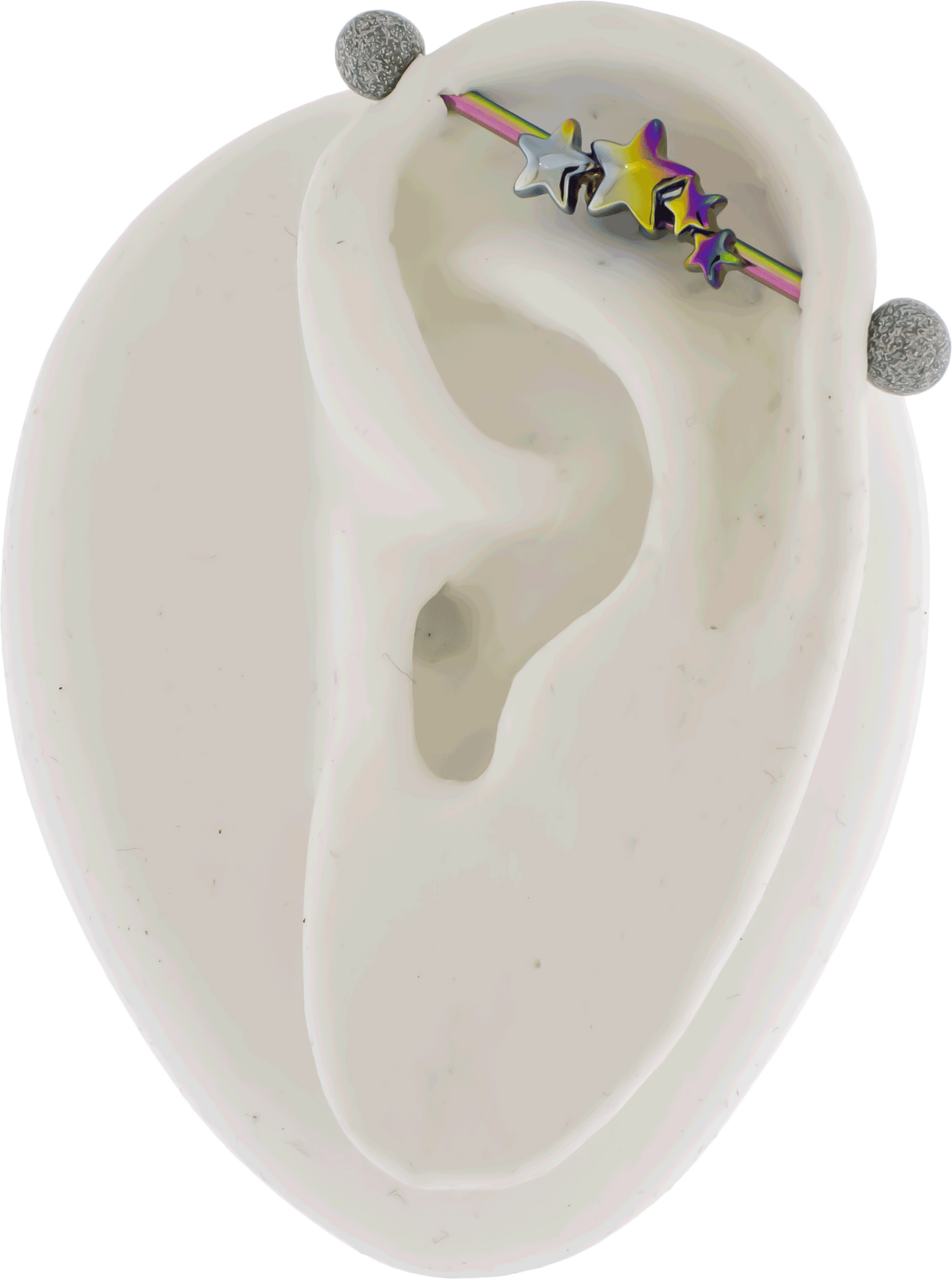 14G Industrial Barbell - Rainbow Star - Pierced Addiction