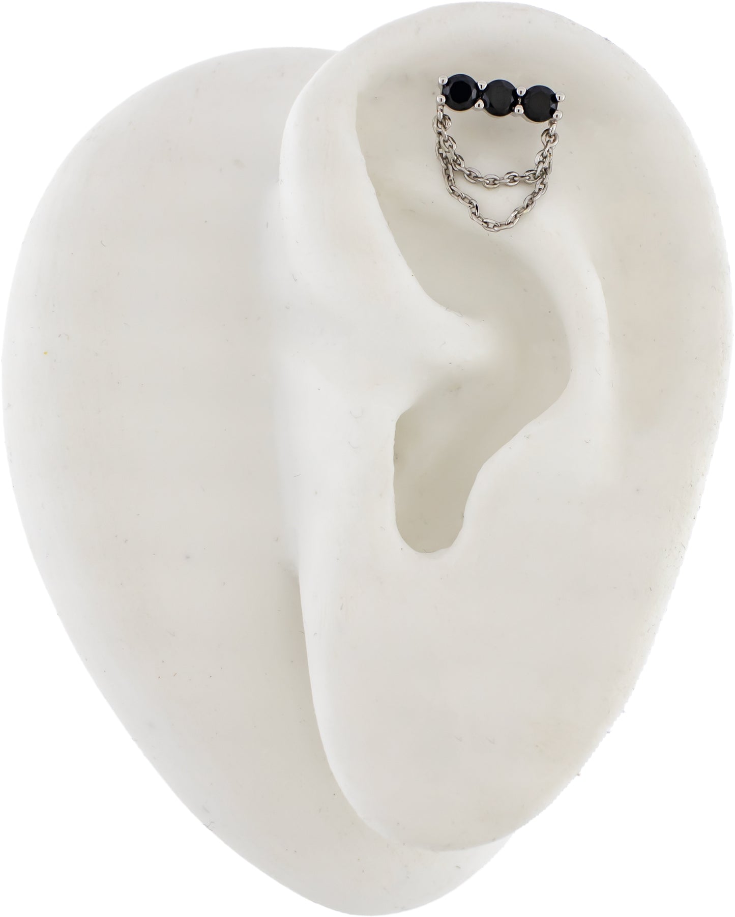 16G Chain Trio Gem Cartilage Barbell