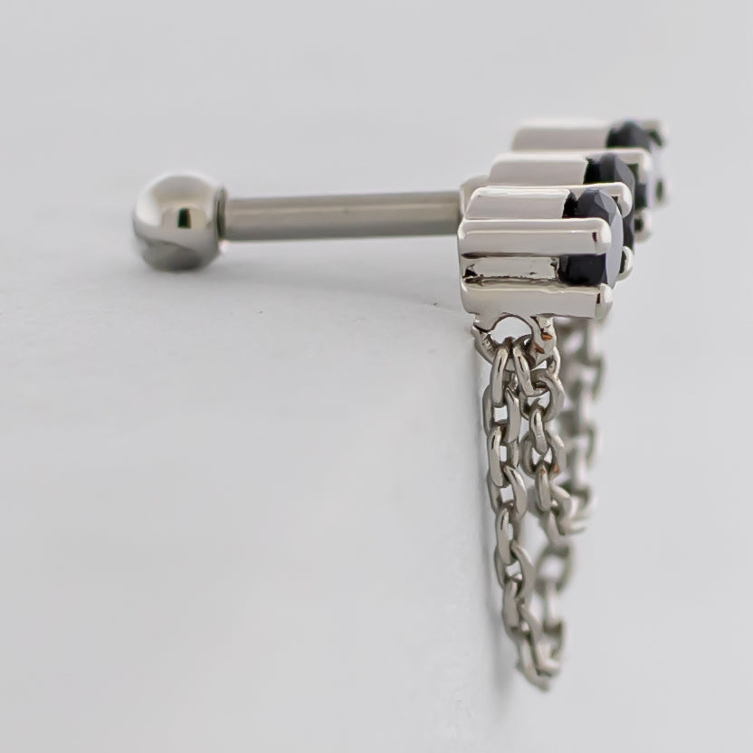 16G Chain Trio Gem Cartilage Barbell