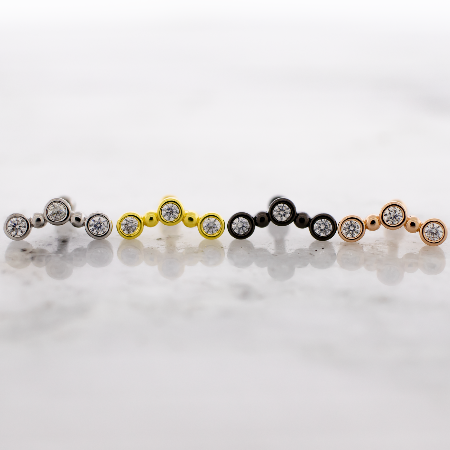 16G Beaded Crescent Shape Cartilage Barbell