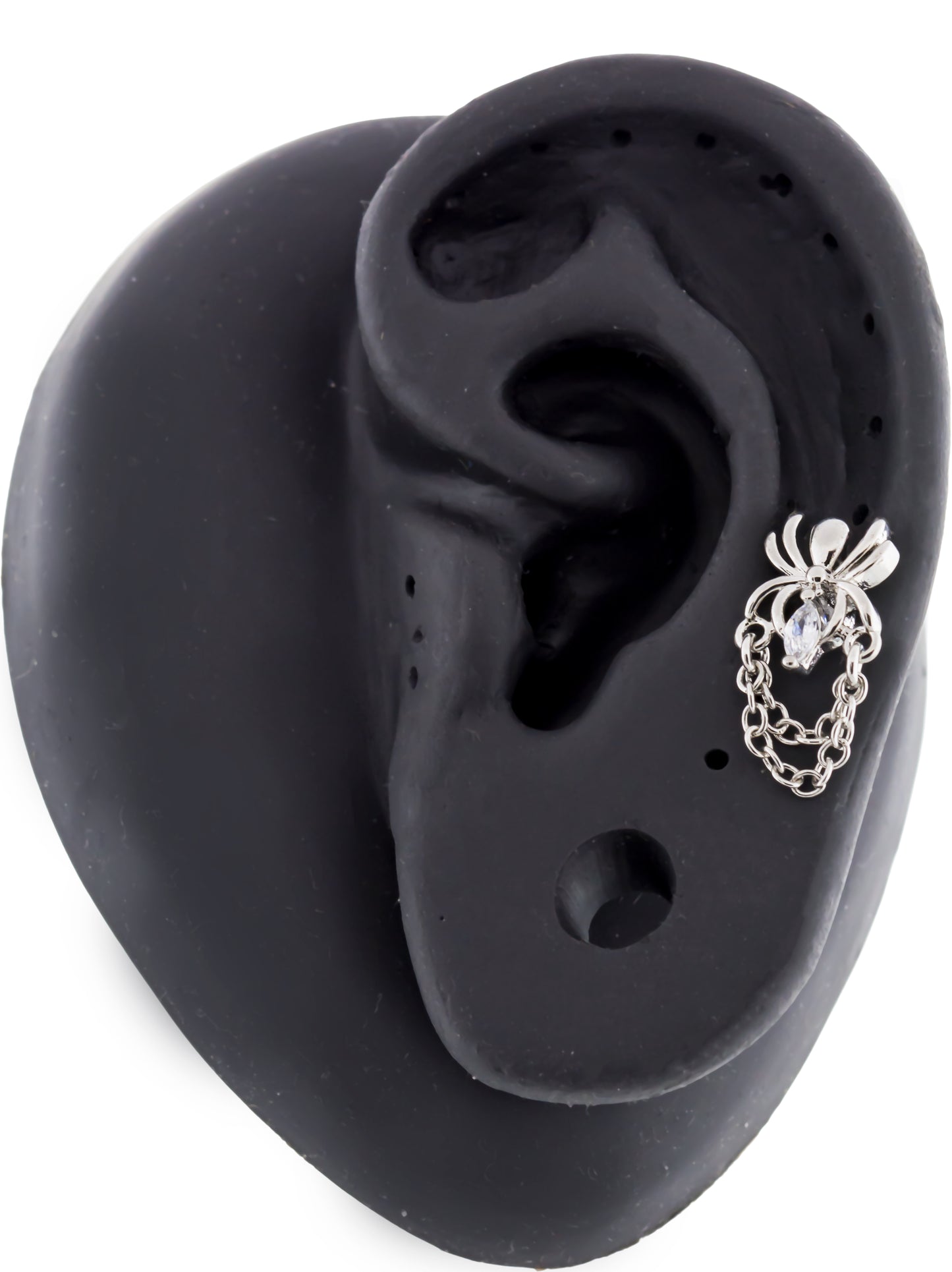 16G Spider With Chains Cartilage Barbell - Pierced Addiction