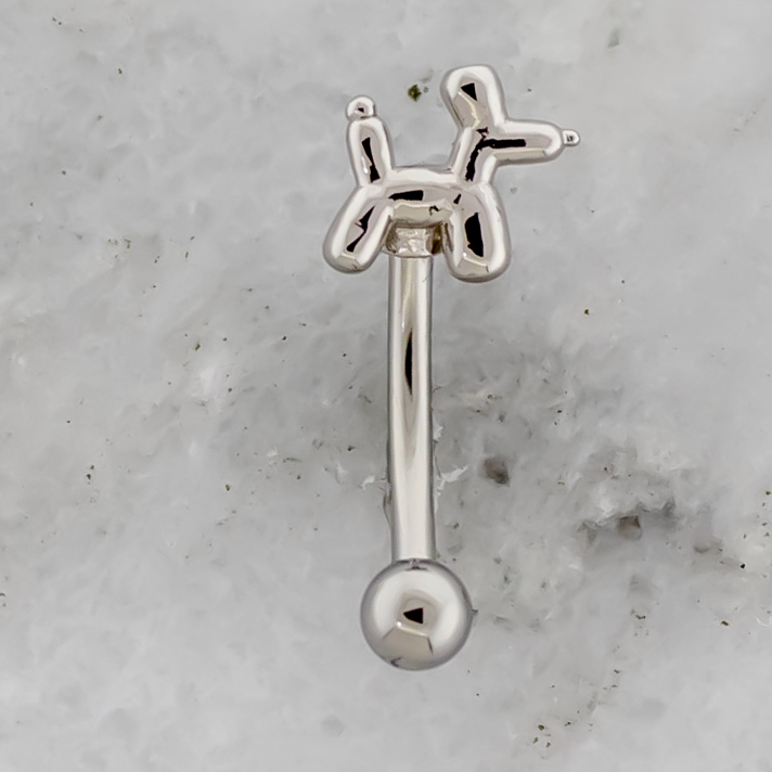 16G Balloon Dog Curved Barbell - Pierced Addiction