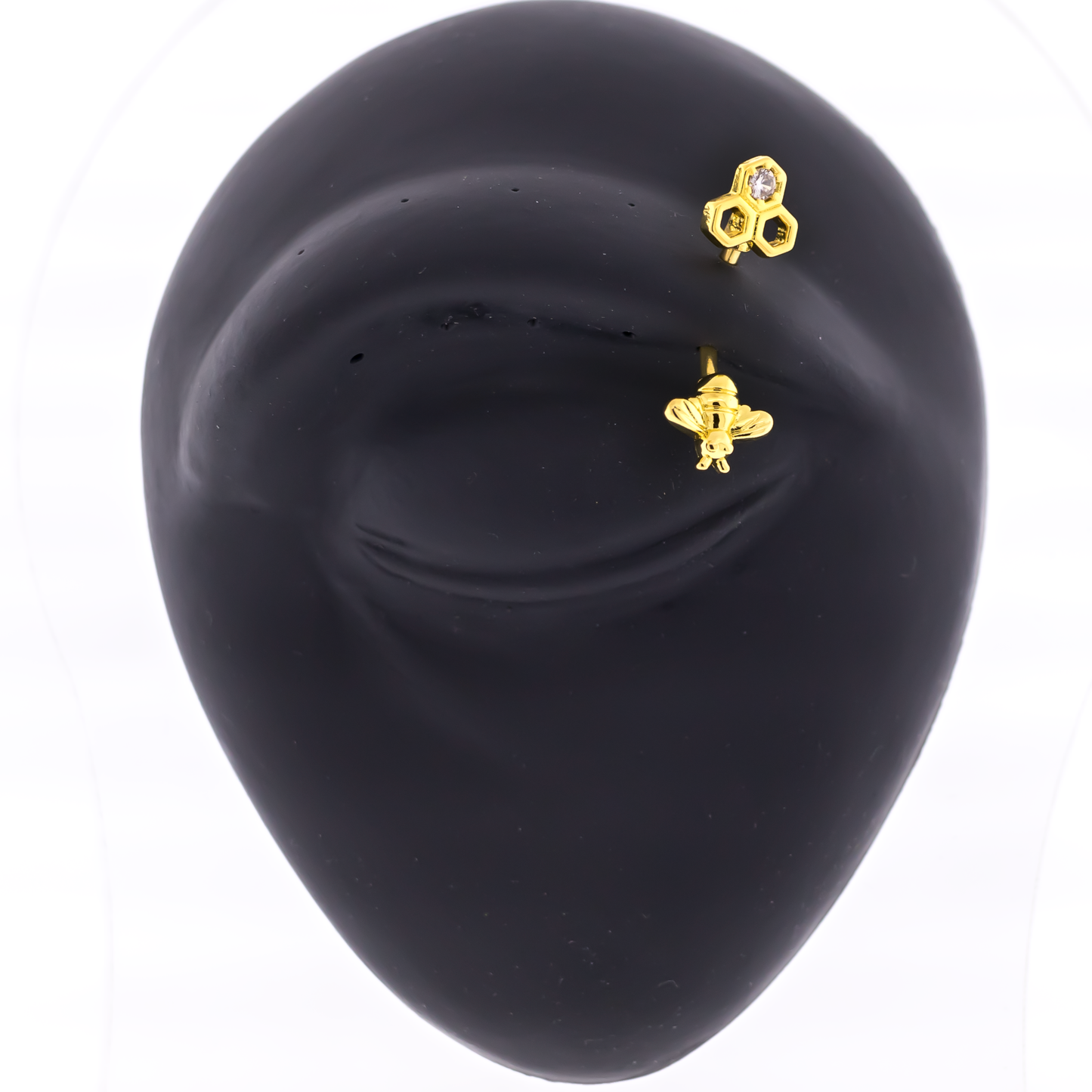 16G Honeycomb and Bee Curved Barbell - Pierced Addiction