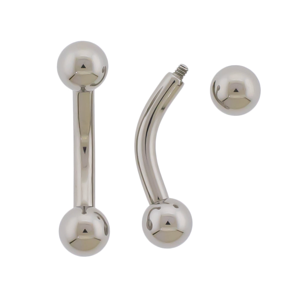 10g & 12g Steel Externally Threaded Curved Barbells - Pierced Addiction