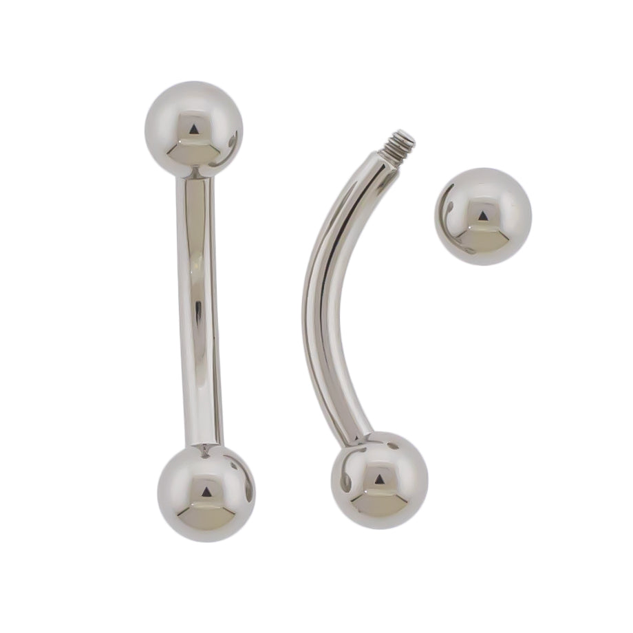 10g & 12g Steel Externally Threaded Curved Barbells - Pierced Addiction