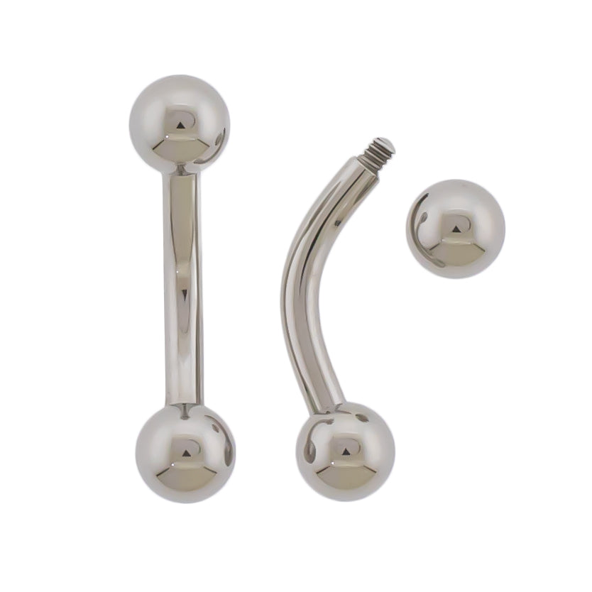 10g & 12g Steel Externally Threaded Curved Barbells - Pierced Addiction
