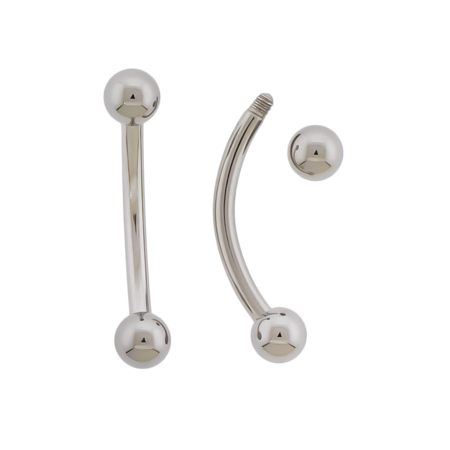 14G Steel Externally Threaded Curved Barbell - Pierced Addiction