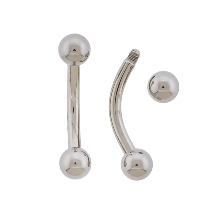 14G Steel Externally Threaded Curved Barbell - Pierced Addiction