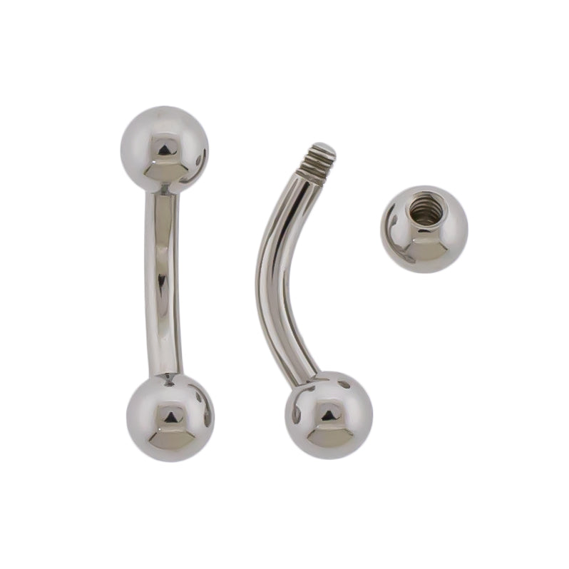 14G Steel Externally Threaded Curved Barbell - Pierced Addiction