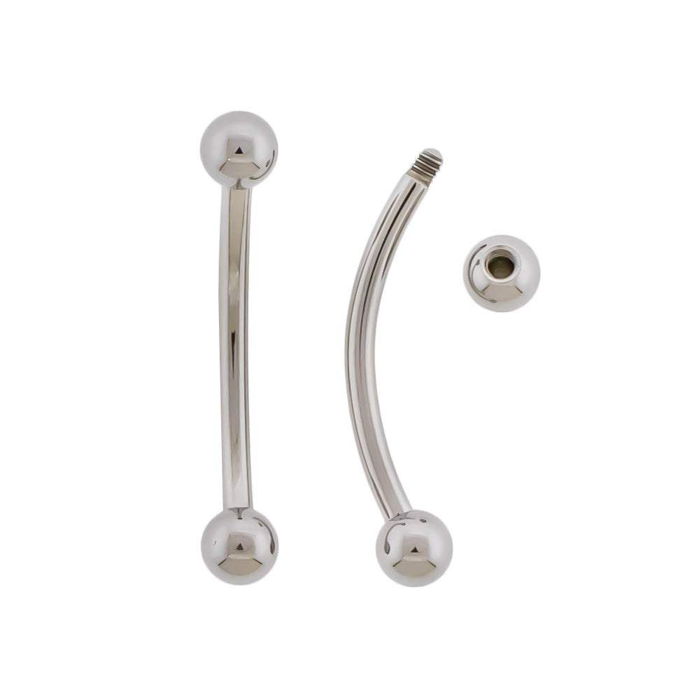 14G Steel Externally Threaded Curved Barbell - Pierced Addiction