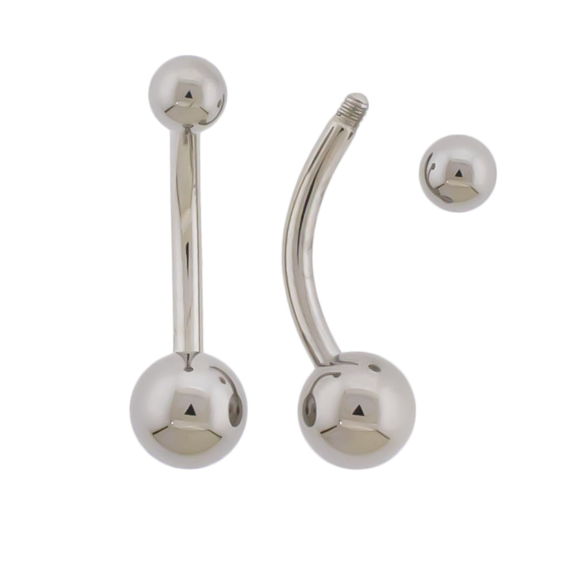 14G Steel Externally Threaded Curved Barbell - Pierced Addiction
