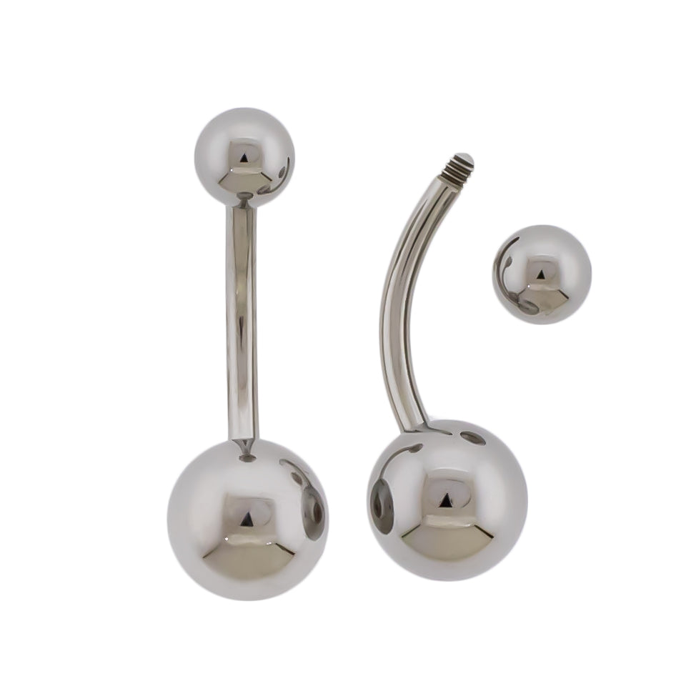 14G Steel Externally Threaded Curved Barbell - Pierced Addiction