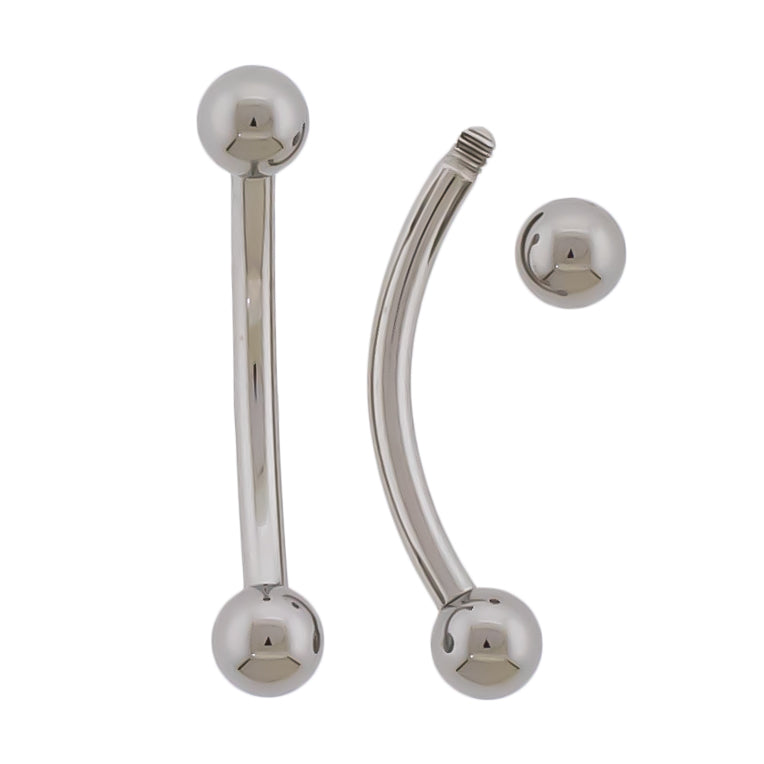 14G Steel Externally Threaded Curved Barbell - Pierced Addiction