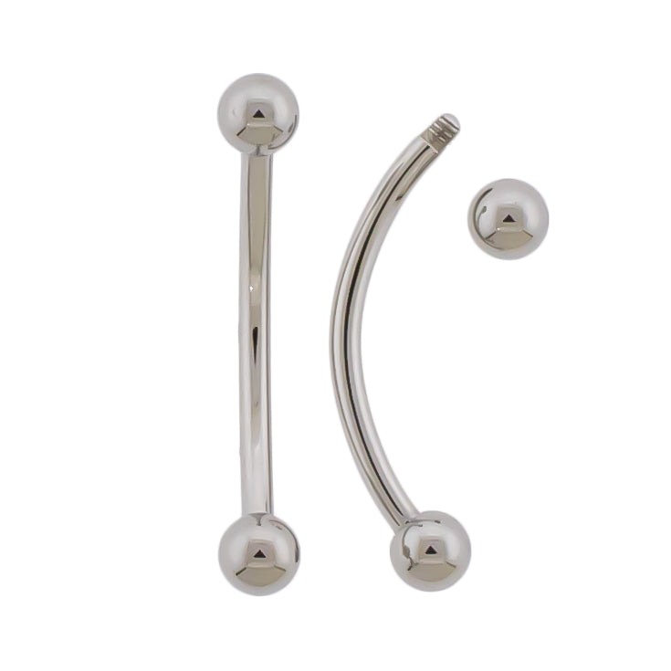 16G Steel Externally Threaded Curved Barbell - Pierced Addiction