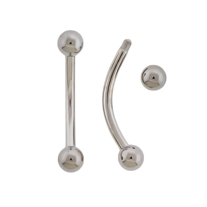 16G Steel Externally Threaded Curved Barbell - Pierced Addiction