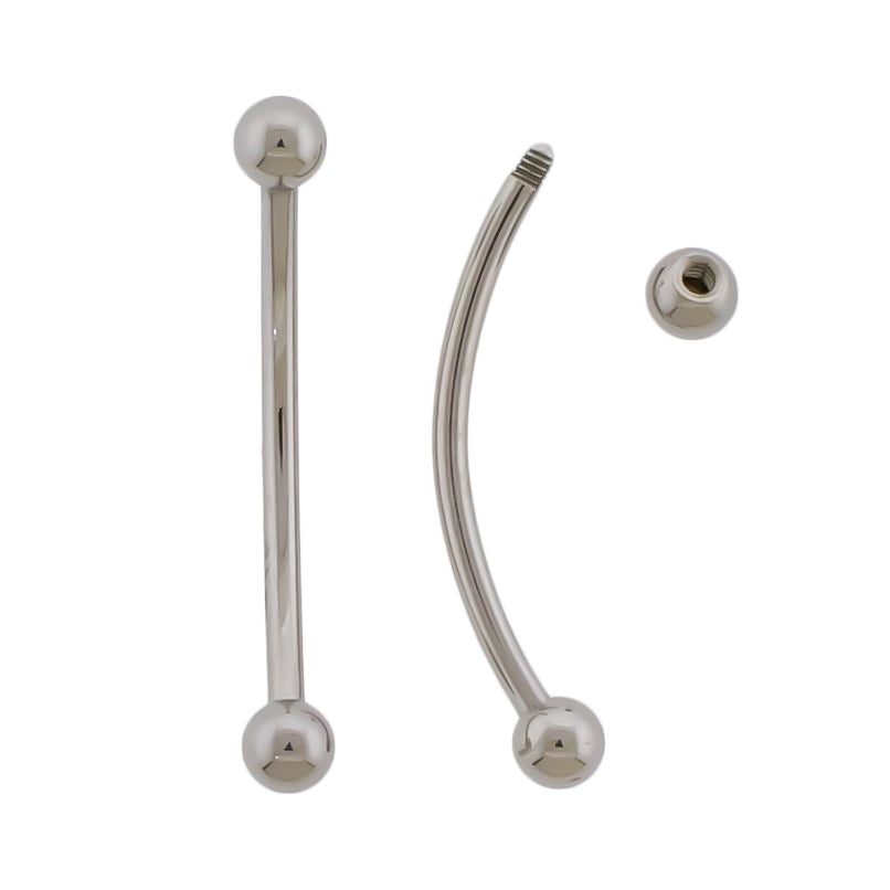 16G Steel Externally Threaded Curved Barbell - Pierced Addiction
