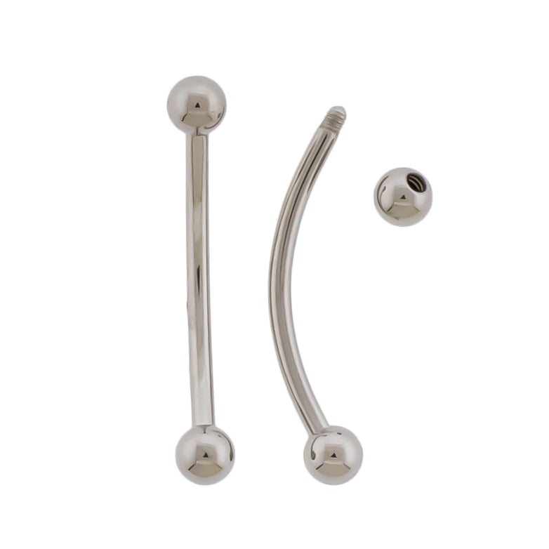 16G Steel Externally Threaded Curved Barbell - Pierced Addiction