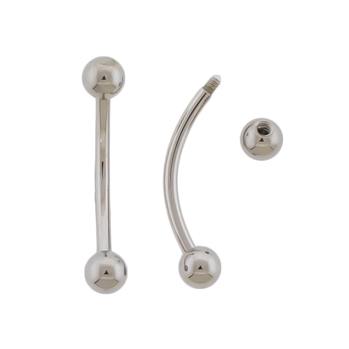 18G Steel Externally Threaded Curve Barbell - Pierced Addiction