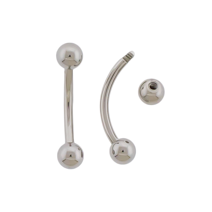 18G Steel Externally Threaded Curve Barbell - Pierced Addiction