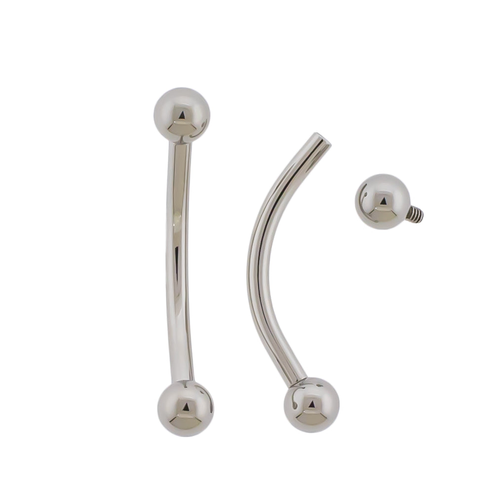 Steel 14G Internally Threaded Curved Barbell - Pierced Addiction