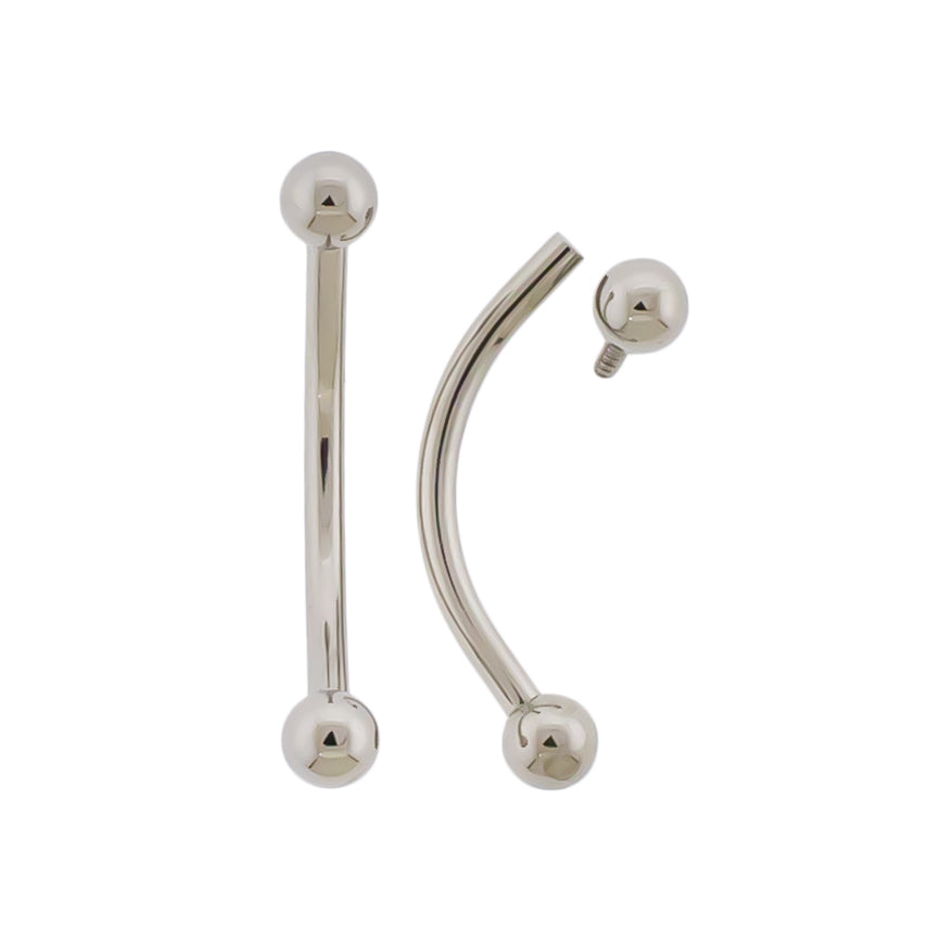 16G Internally Threaded Steel Curved Barbells - Pierced Addiction
