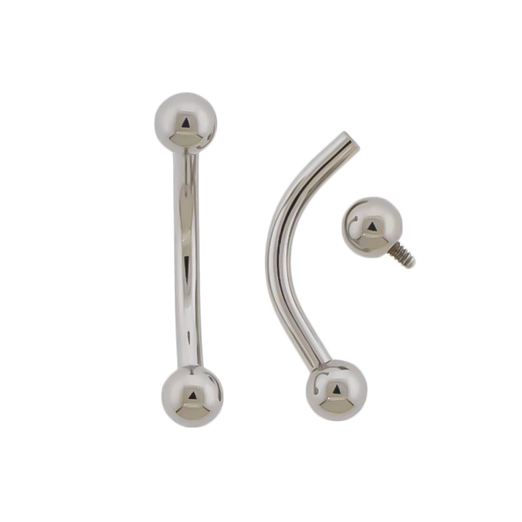 16G Internally Threaded Steel Curved Barbells - Pierced Addiction