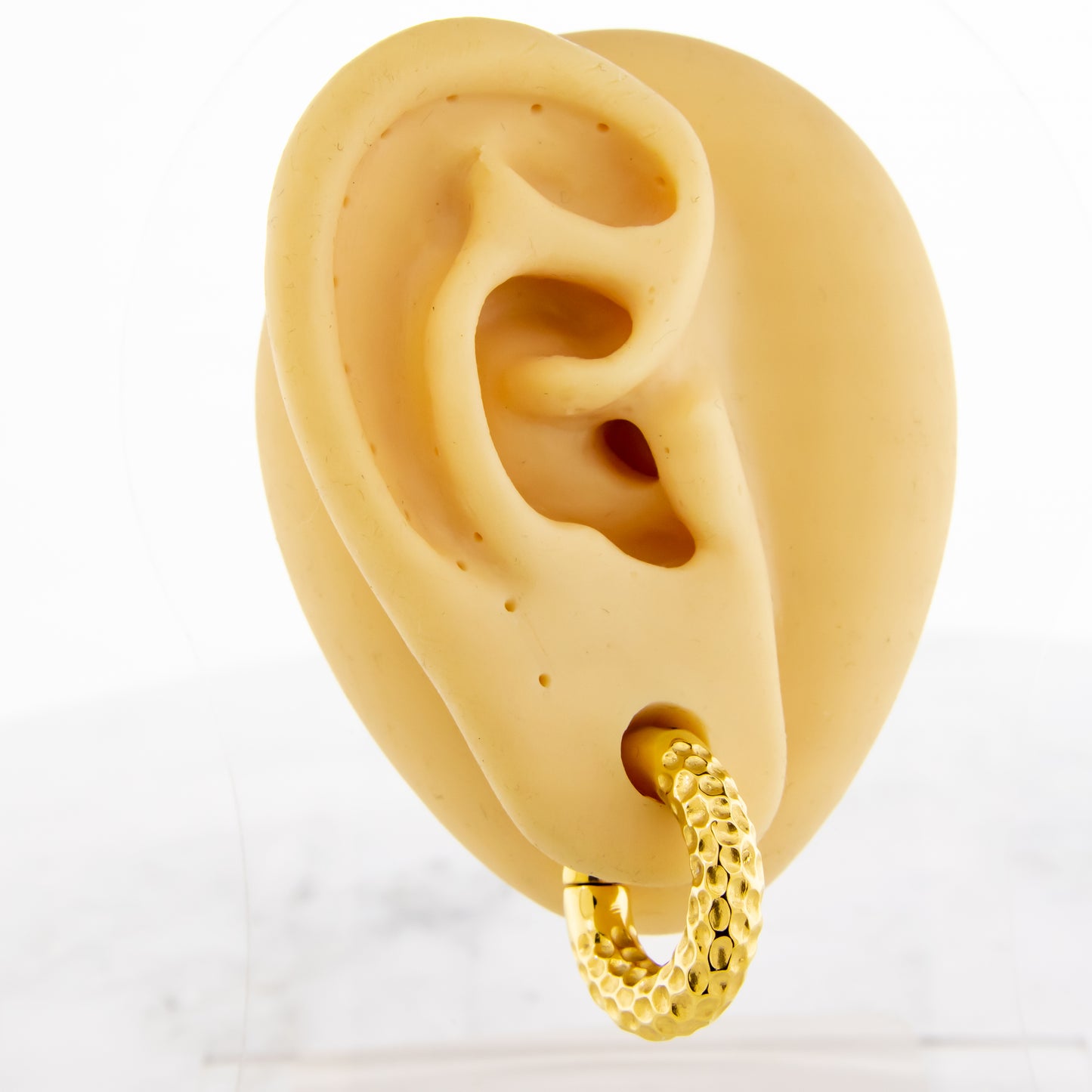 6G Steel Cast Hammered Texture Ear Weight Clicker