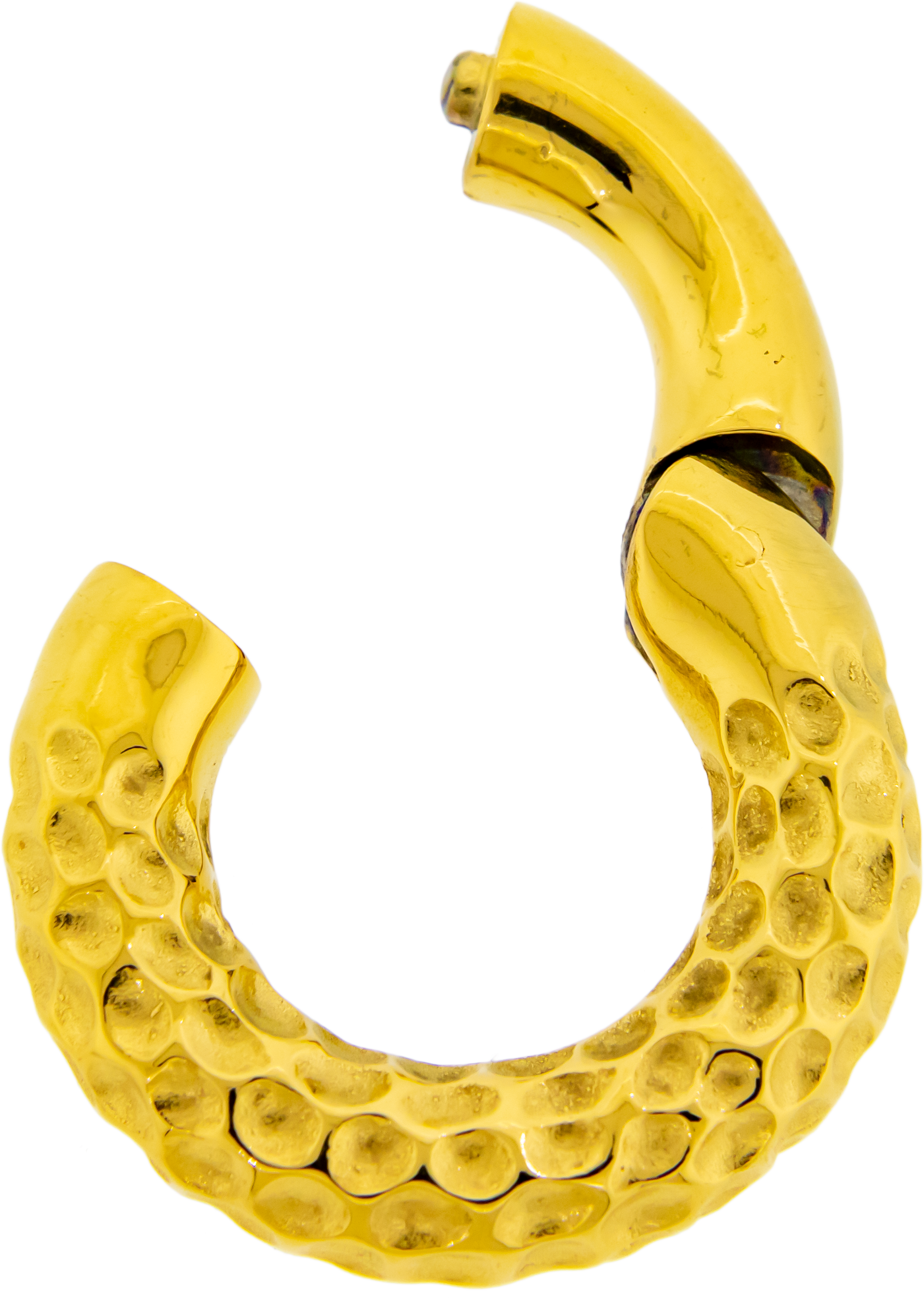 6G Steel Cast Hammered Texture Ear Weight Clicker