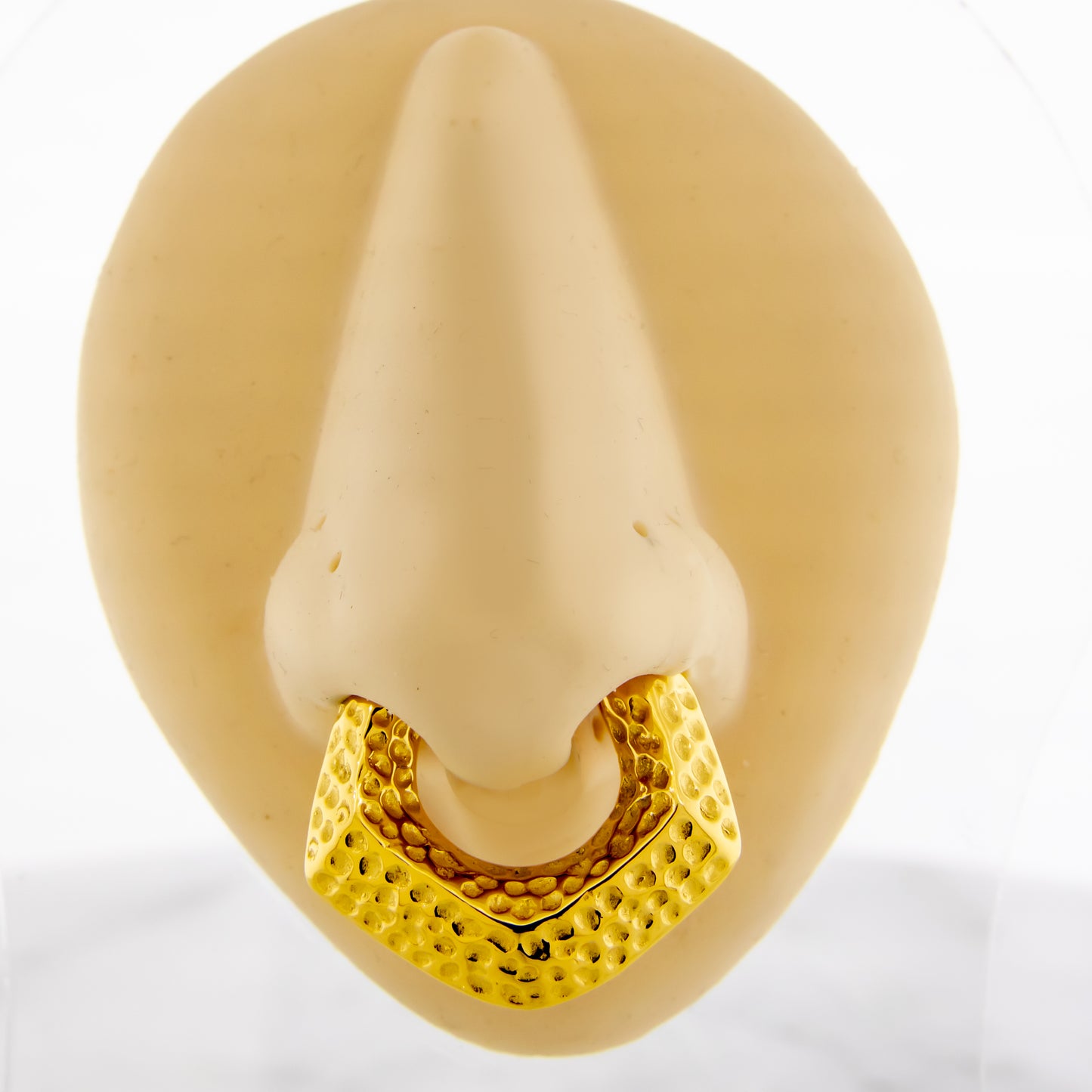 6G Steel Cast V-Shaped Hammered Texture Ear Weight Clicker