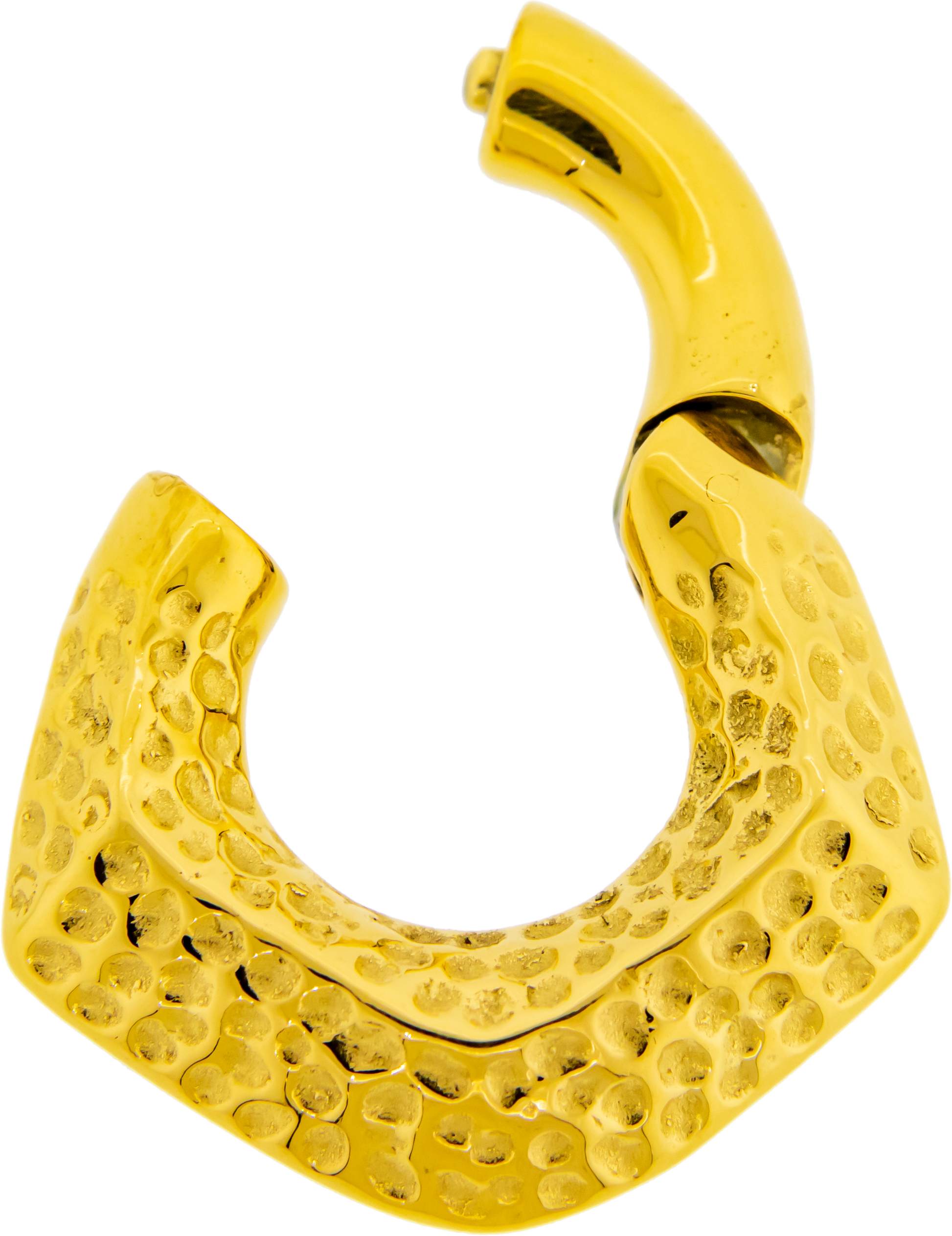 6G Steel Cast V-Shaped Hammered Texture Ear Weight Clicker