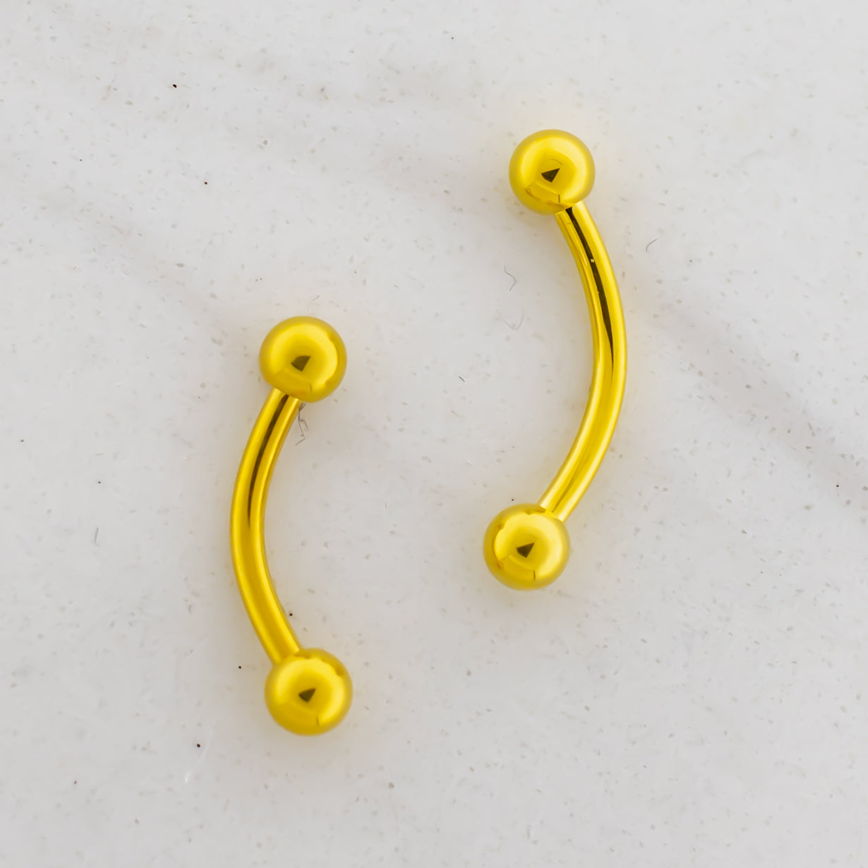 Steel Externally Threaded Curved Barbell W/ Gold PVD - Pierced Addiction