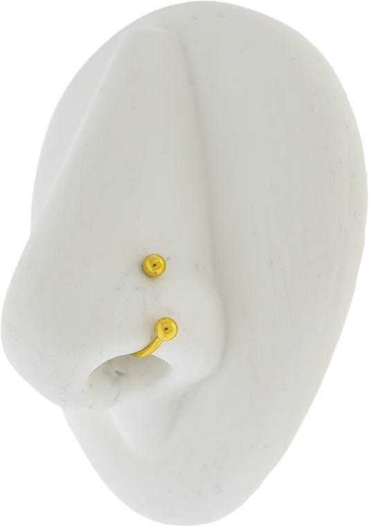 Steel Externally Threaded Horseshoe W/ Gold PVD - Pierced Addiction